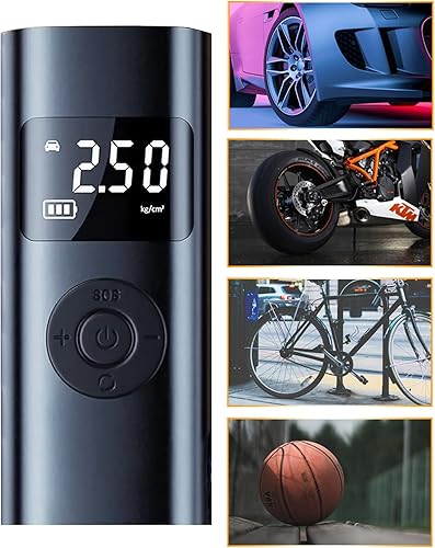 Miniatura 5 de Inflador de neumáticos de 150 psi, compresor de aire portátil, bomba de aire eléctrica para medidor digital de presión de neumáticos de automóvil,