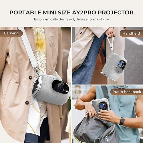 Miniatura 2 de Enfoque eléctrico y Keystone automático Mini proyector con WiFi y Bluetooth, ONOAYO GivingYou AY2Pro Proyector portátil 550 ANSI, ultra bajo ruido y