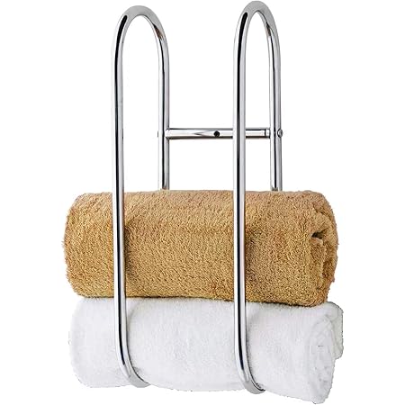 Wall Mounted Towel Rail Bathroom Storage Rail Modern Decorative Metal ...