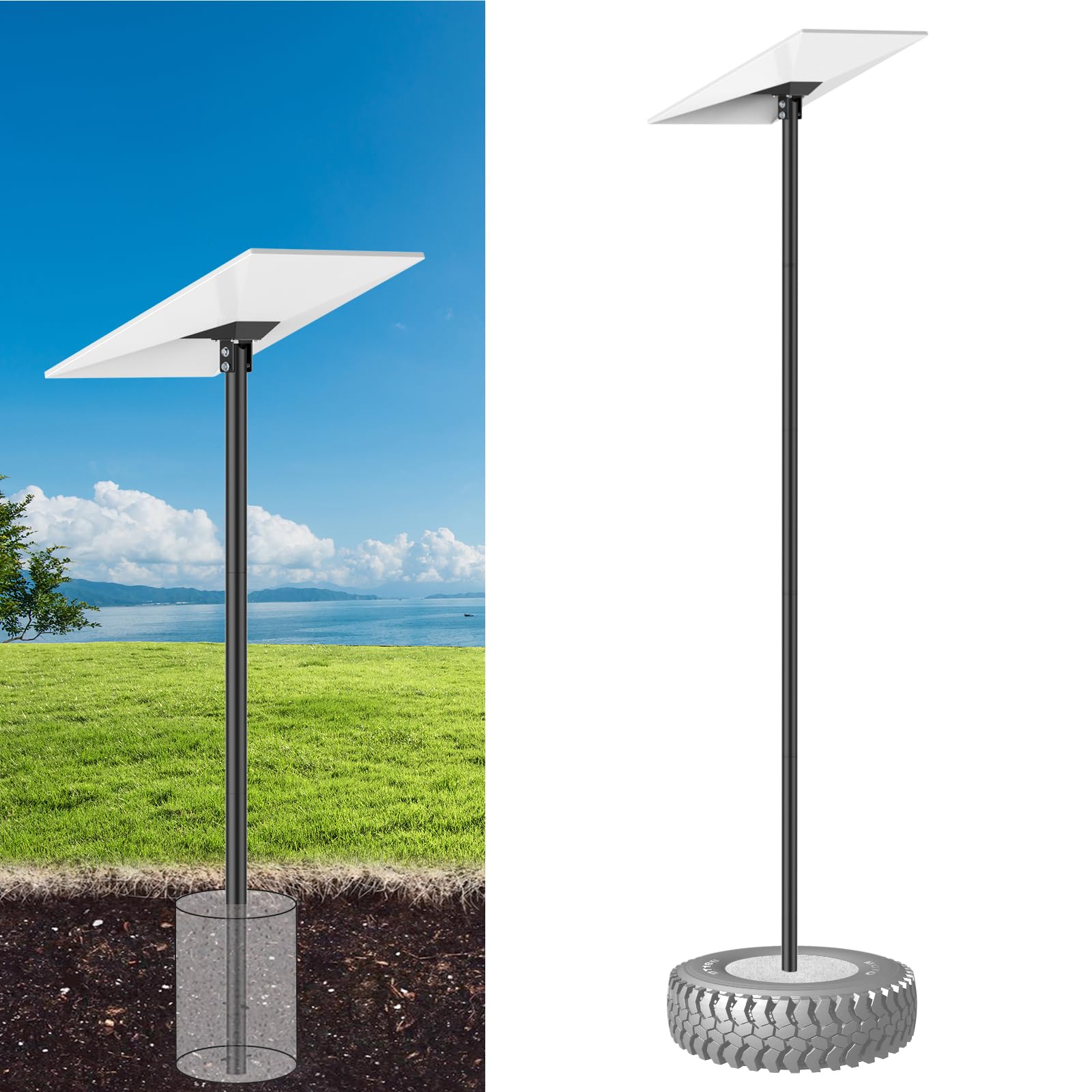 IMAYCC Kit de Support Starlink Gen 3 Longue, 7.9FT Réglable Starlink Ground Pole Mount Gen 3 avec Adaptateur de Tube StarlinkGen 3 Internet Standard pour Cour Jardin Extérieur