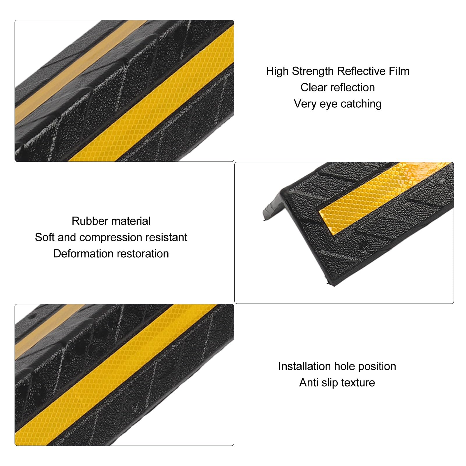 Spacnana Garage Wall Corner Guard, Flexible Rubber Reflective Wall Edge Protector, Enhanced Visibility, Wide Coverage - Image 2