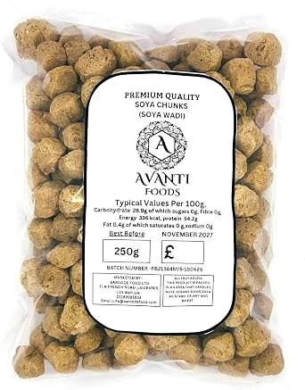Premium Soya Chunks 250g | High Protein & Fiber | 100% Vegetarian Meat Substitute | Ideal for Curries, Biryani, Pulao & Snacks | Hygienically Packed