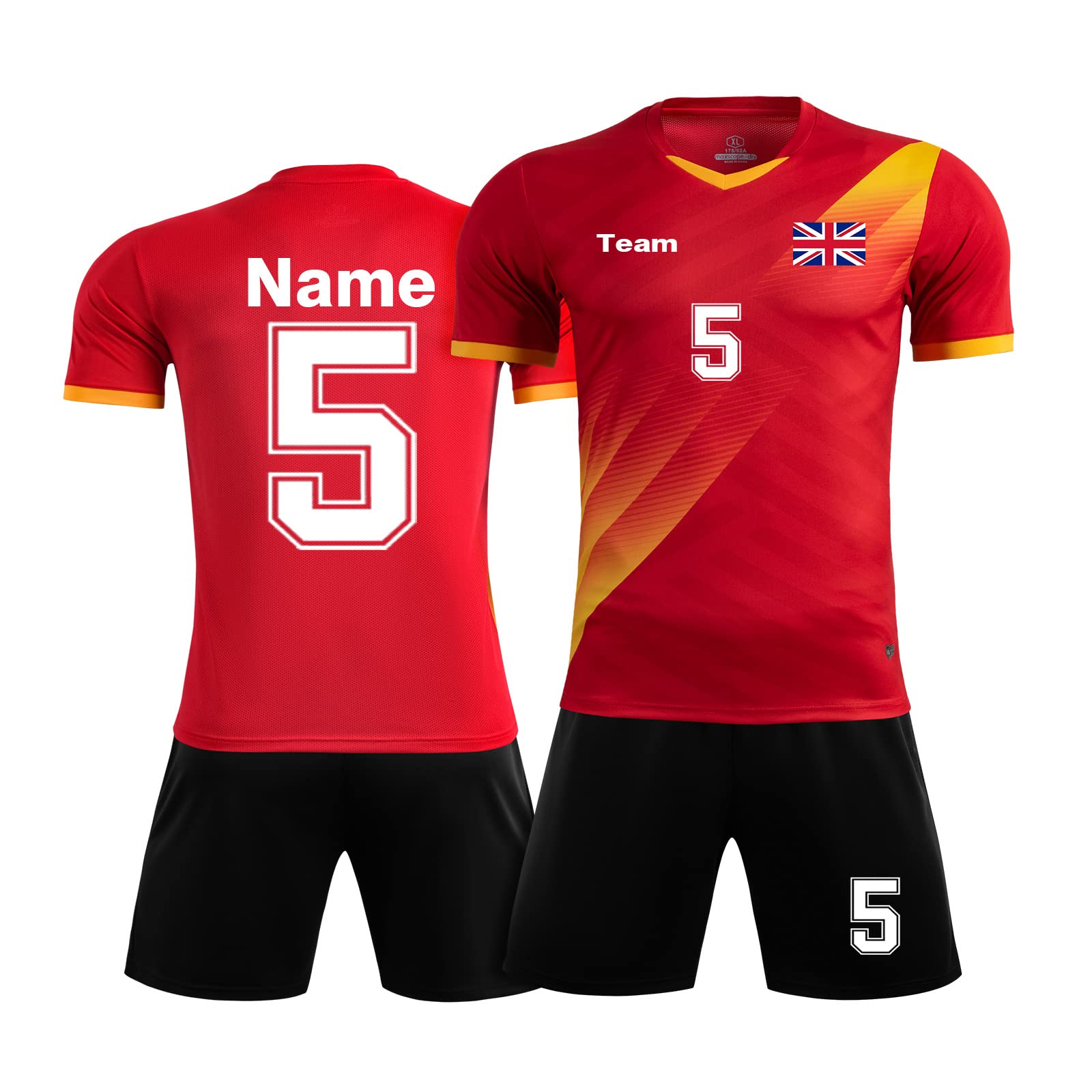 Personalised Football Kit for Kids Adult Custom Football Shirts and Shorts with Your Name Number Team Logo
