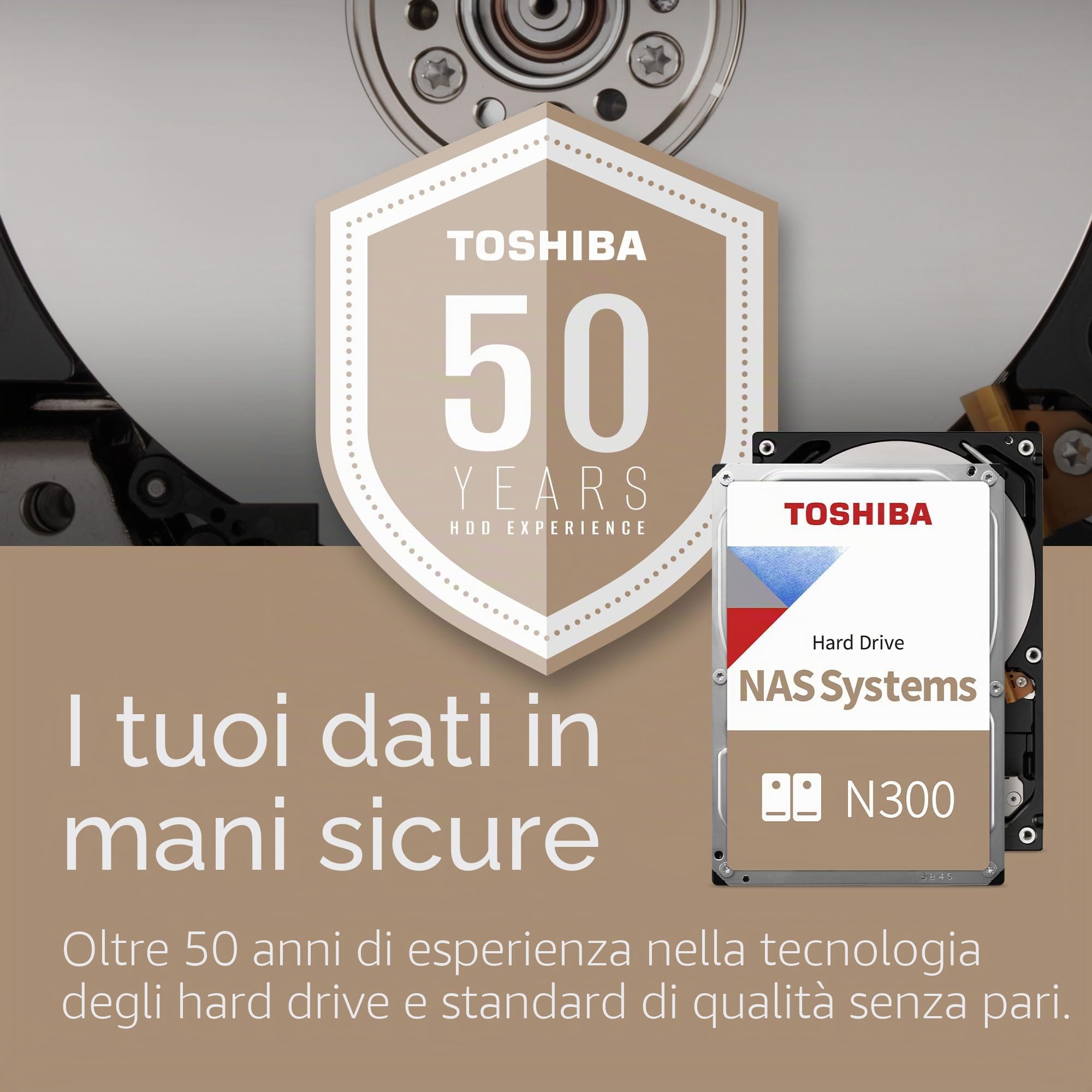 Toshiba 12TB N300 Internal Hard Drive – NAS 3.5 Inch SATA HDD Supports Up to 8 Drive Bays Designed for 24/7 NAS Systems, New Generation (HDWG480UZSVA)