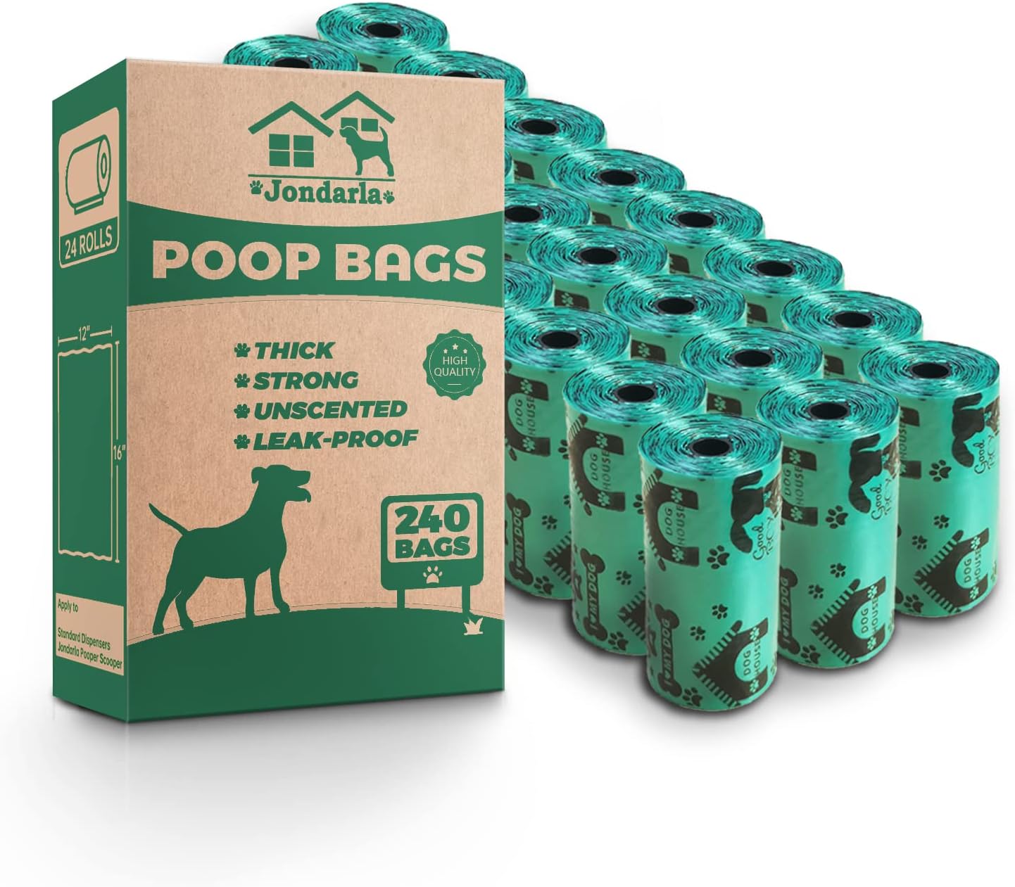 FEXTA Home Dog Poop Bags Dispenser (40 Counts) Cat & Dog Poop Scoop Compostable