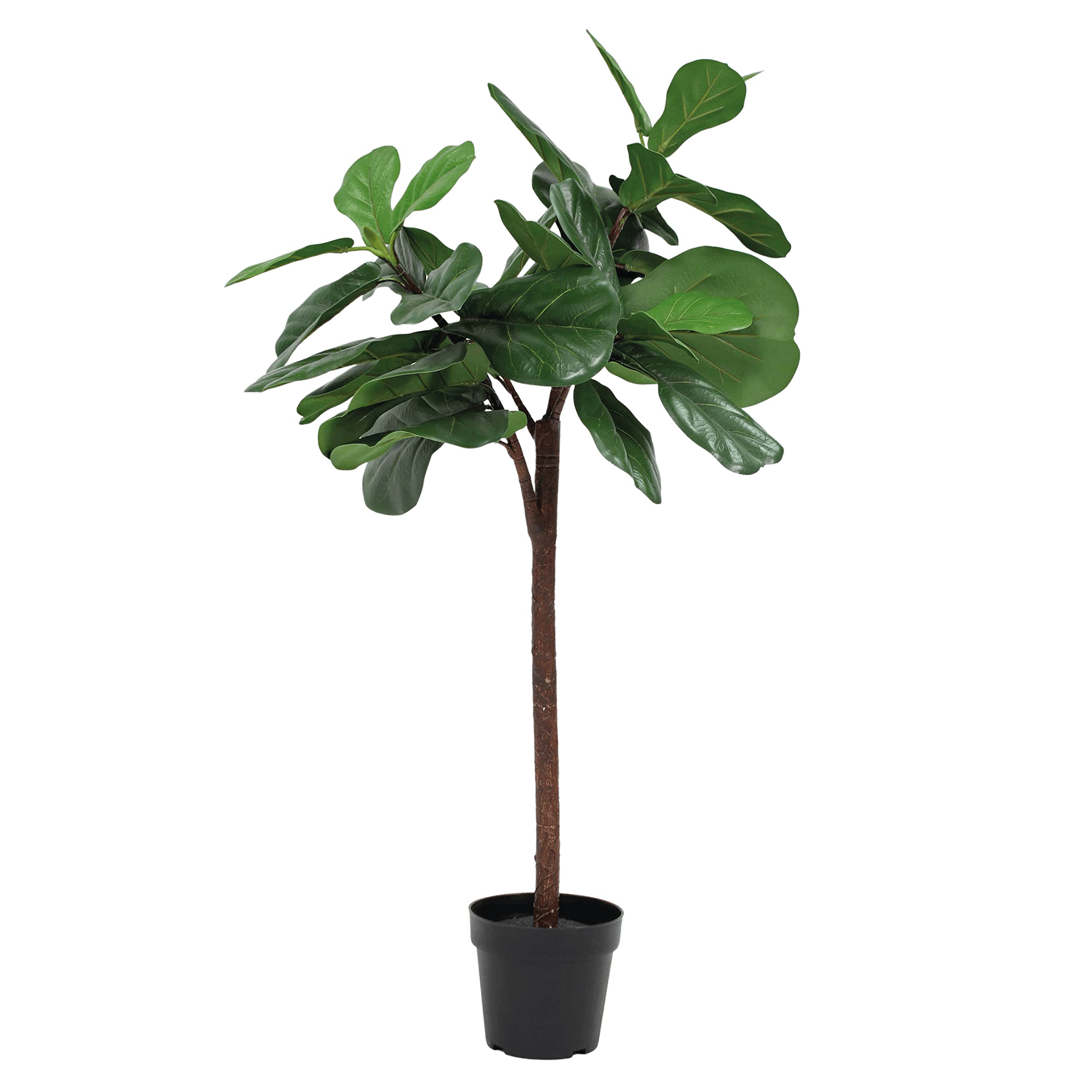 Blooming Artificial Green Plants Indoors In Pots, Faux Decorative Foliage, No Hassle, Easy Care, Perfect For Bringing Life To Indoor Spaces (Fiddle Leaf Tree) (Green) (120Cm)