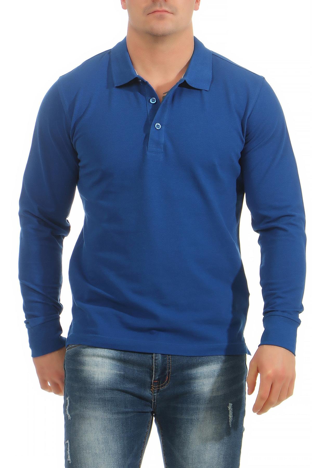 Herren Poloshirt Langarm 5er Pack - aus Baumwolle - Regular Fit Polohemd mit Polokragen & Knopfleiste - pflegeleicht, atmungsaktiv, vielseitig tragbar für Arbeit etc. - große Größen S - 5XL