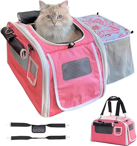 Miniatura 10 de Kittyrama Baby Blue Roamer 2 en 1 Caravana para gatos y escondite. Recomendado por veterinarios. 4 puntos de entrada, extensible. Cama para