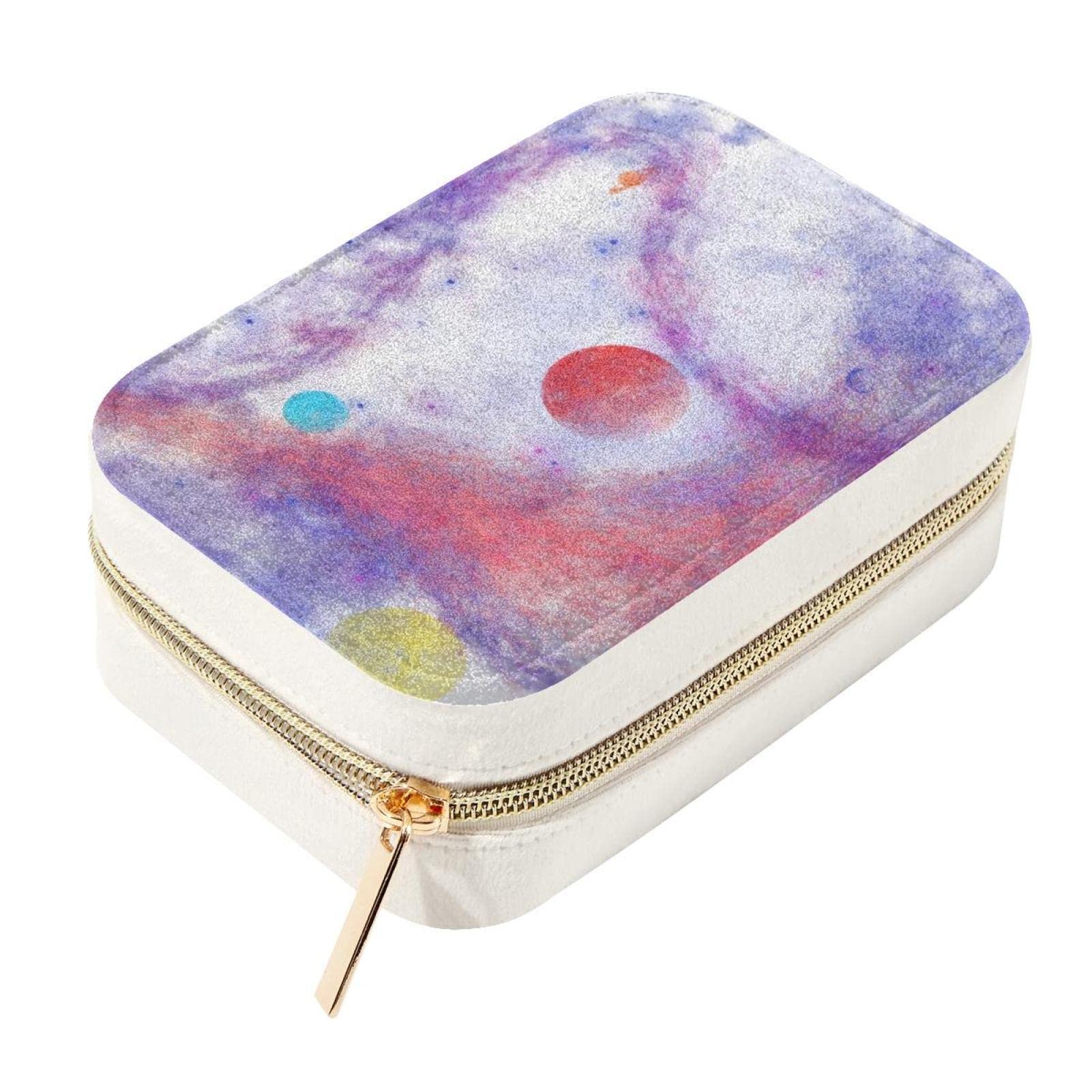 Boîte à bijoux de voyage pour femme contre les colliers emmêlés motif galaxie