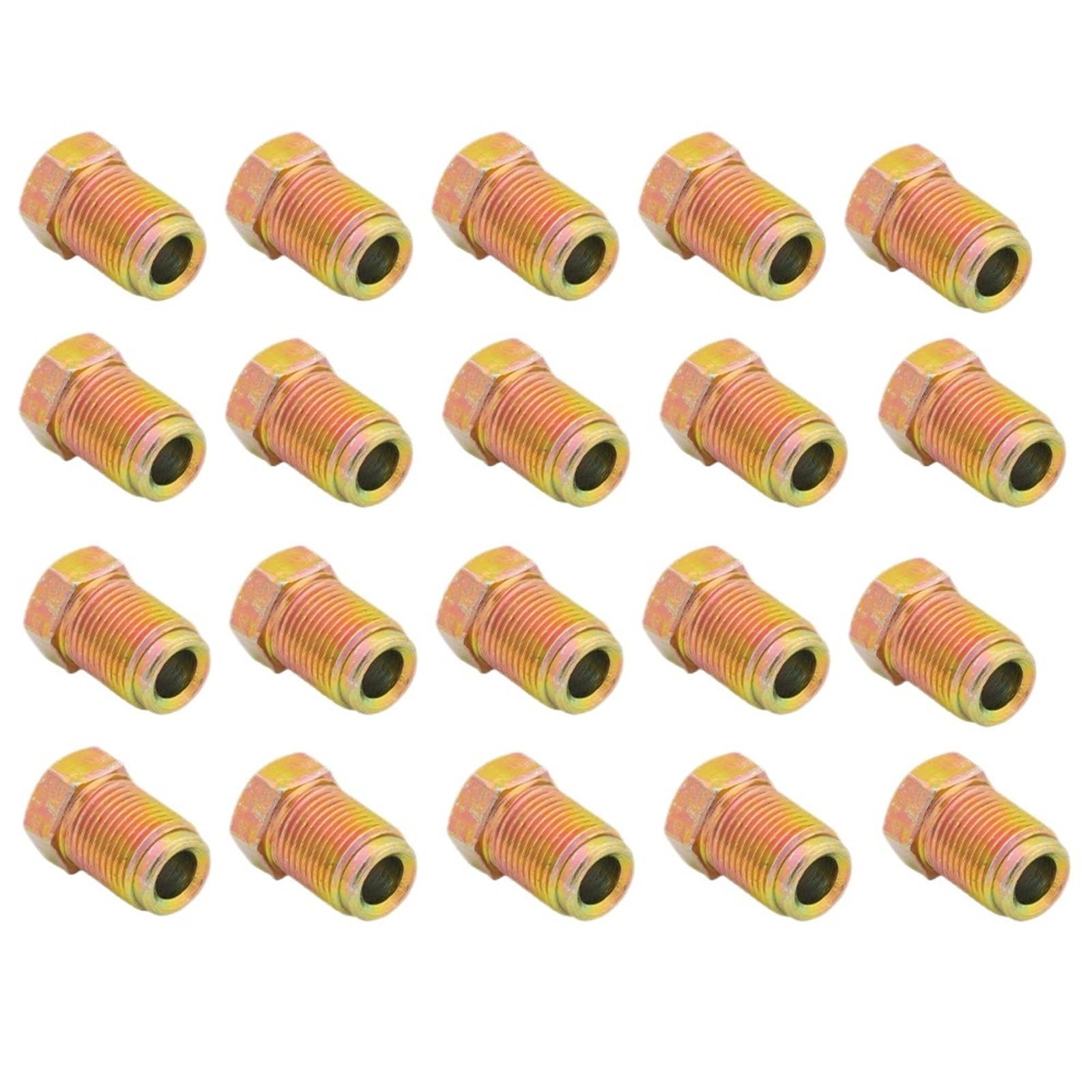 Maryear One Color Brake Line Fittings M12x1mm Metric Nuts Cylinder Fittings Silver Unions Master 3/16' Pipe Brake Cable Connector(40Pcs)