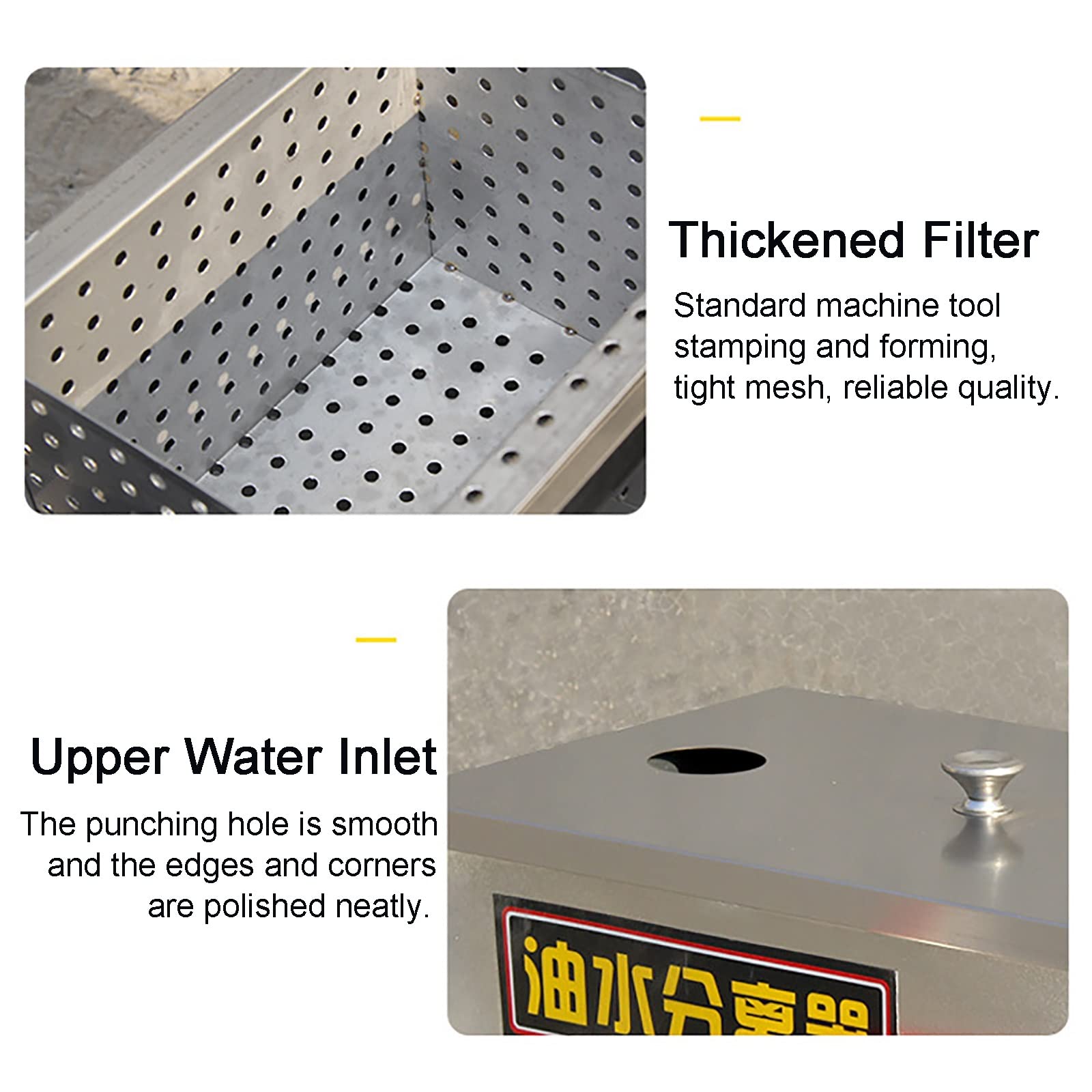 Genérico Trampa de Grasa Comercial de Acero Inoxidable - Interceptor de Grasa bajo Fregadero y Separador de Aceite y Agua para cocinas de restaurantes, fábricas y hogares - Solución para Aguas residu
