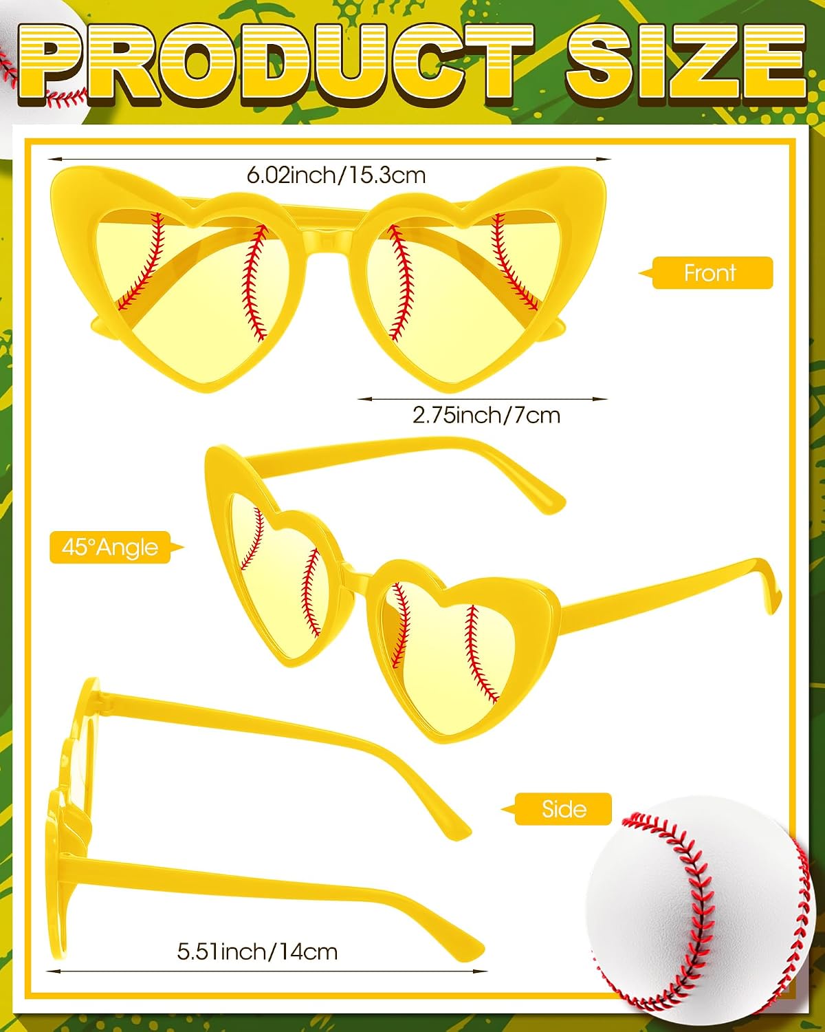 12/24 Pcs Sport Party Favor Baseball Soccer Softball Glasses for Senior Night Sport Event Team Gift Photo Booth Prop