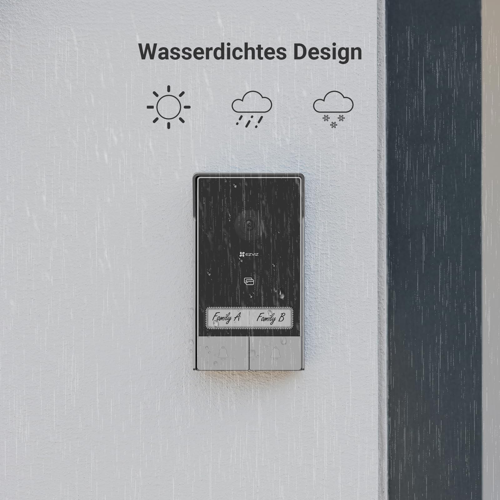EZVIZ 2K Video Türklingel Kit mit Türsprechanlage & Doppelten 7-Zoll-Farb-Touchscreens, KI Personenerkennung und Zwei-Wege-Audio, Gegensprechanlage mit Türöffner, Dualband-WLAN, HP7 2-Familien-Kit
