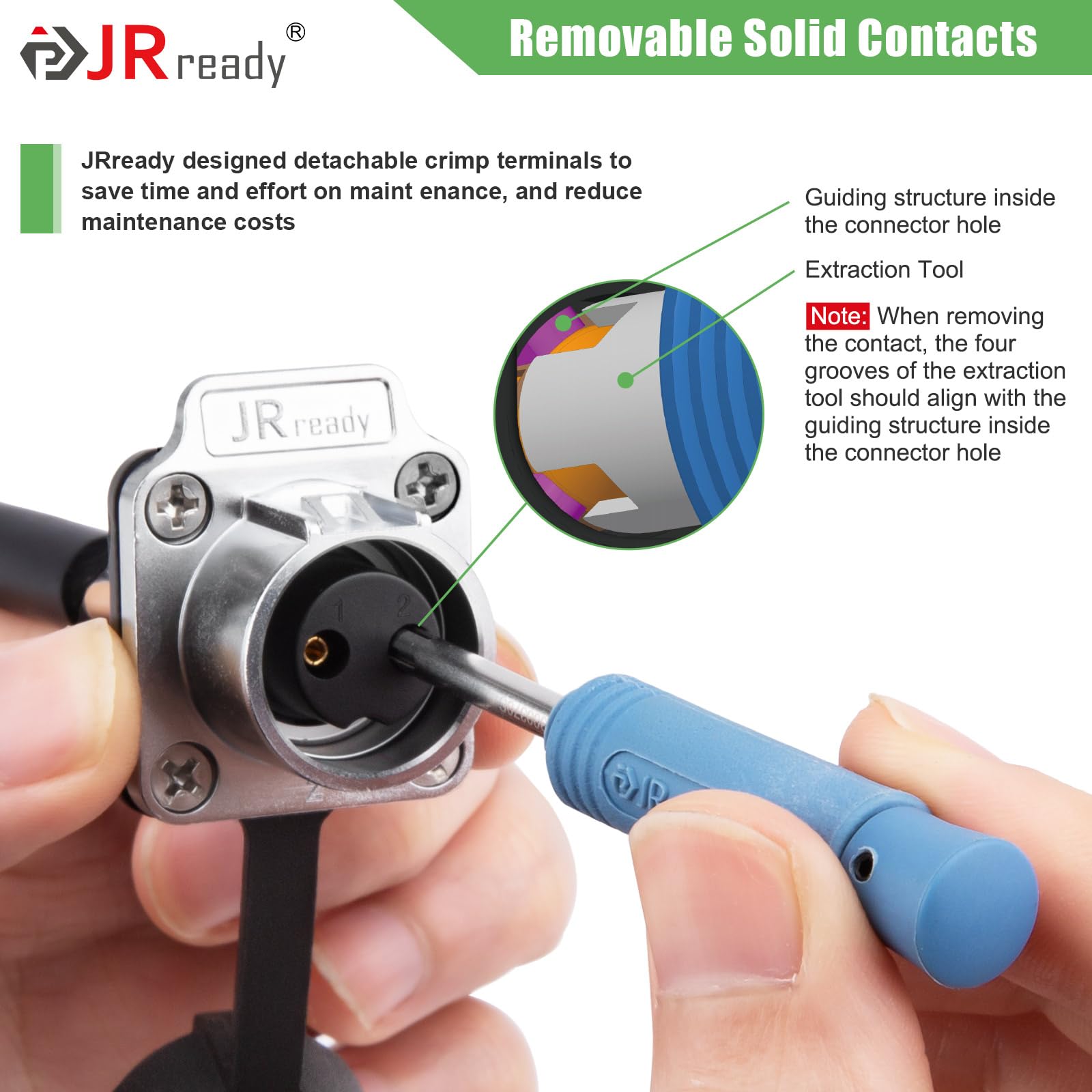 JRready Kit di connettori circolari impermeabili IP68 (presa a 4 fori), 10 paia (2/3/4 pin) con strumento di crimpatura NEW-AS1G (equivalente M22520/1-01) per illuminazione a LED esterna, attrezzature