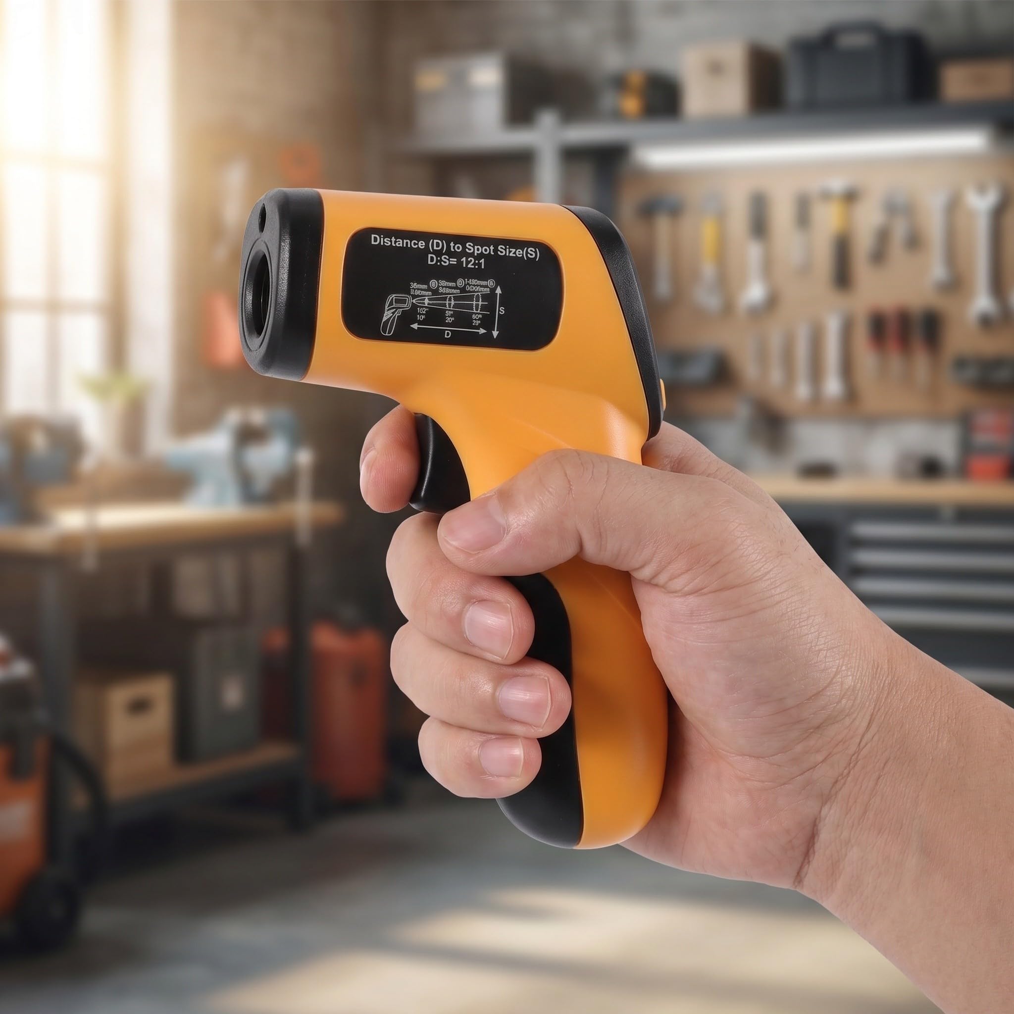 ibasenice Termometro laser industriale - -50℃-380℃ (-58℉-716℉) Termometro a infrarossi senza contatto per cucina, olio da cucina, forno, barbecue, griglie, superfici
