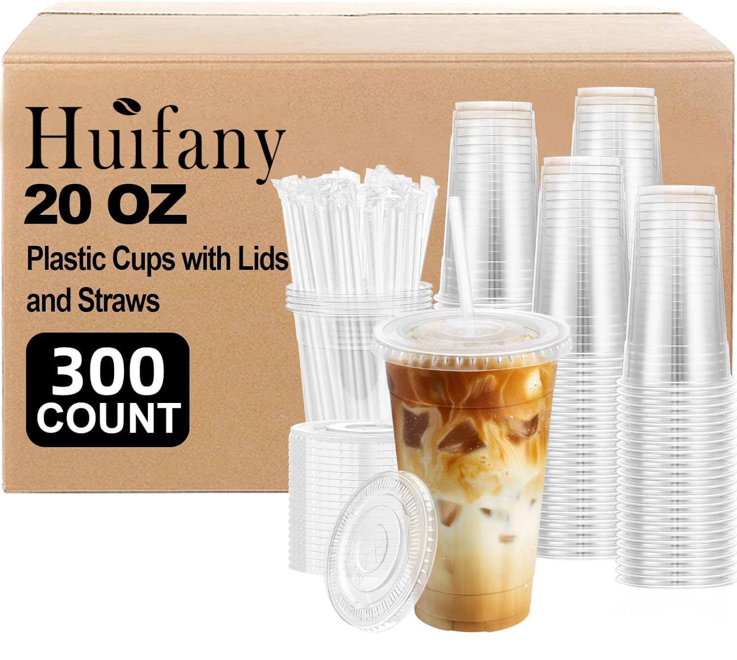 100 Pack 20 oz Plastic Cups, Clear Disposable Iced Coffee Cups — Amazon image 8
