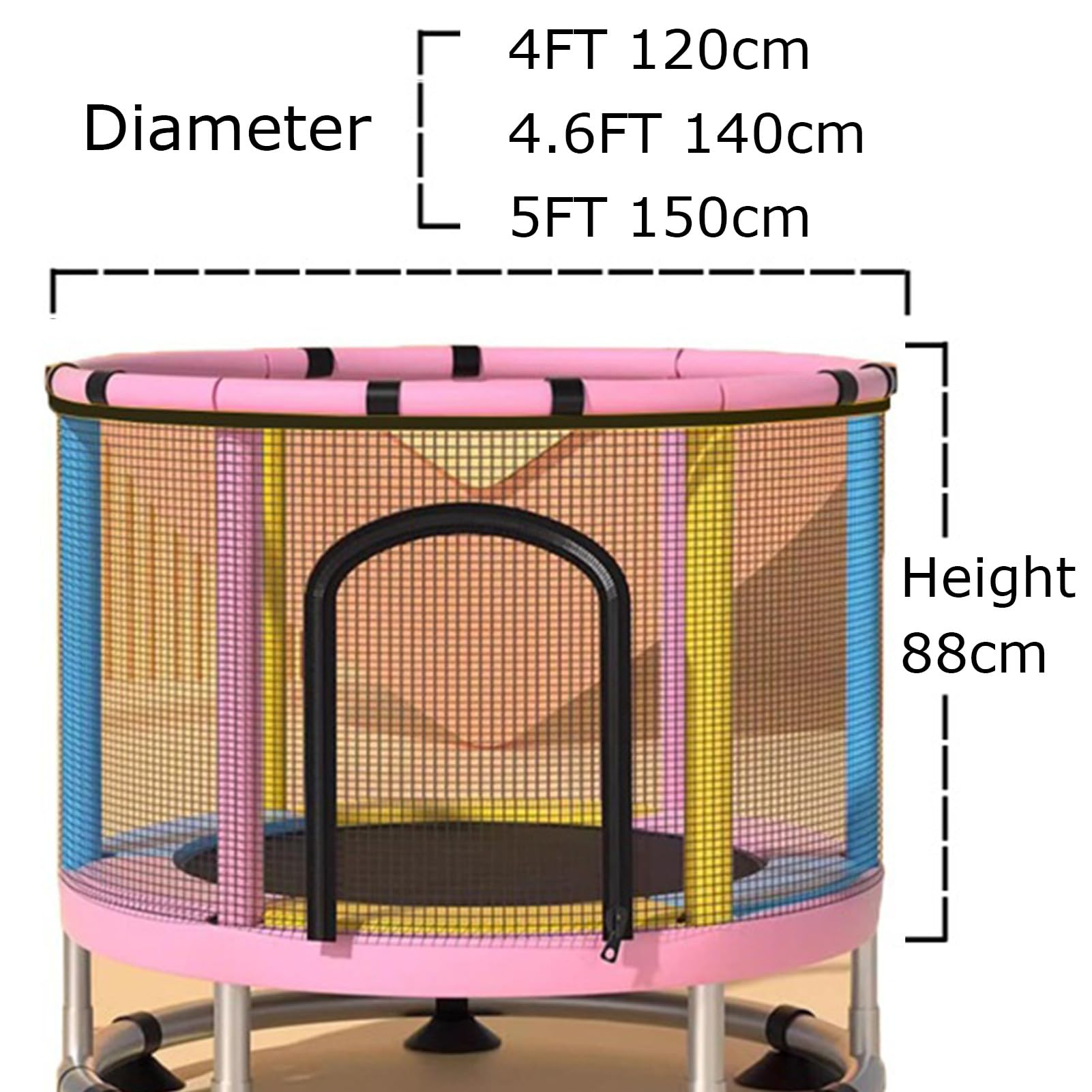 Zamiennik siatki zabezpieczającej do trampoliny dla dzieci, trwała, odporna na rozdarcie siatka z tworzywa PP, do trampolin 122, 152 cm, niezbędne akcesoria do bezpiecznej zabawy