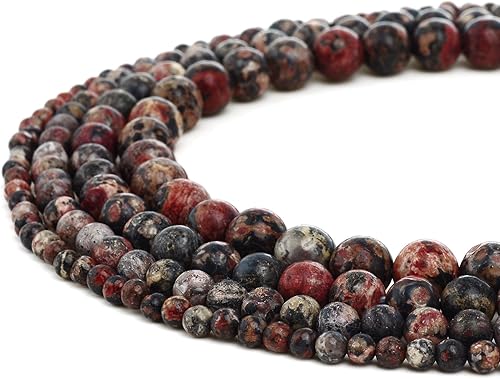 Miniatura 10 de RUBYCA Caja organizadora de cuentas sueltas redondas de jaspe dálmata natural, para hacer joyas, tamaños de mezcla