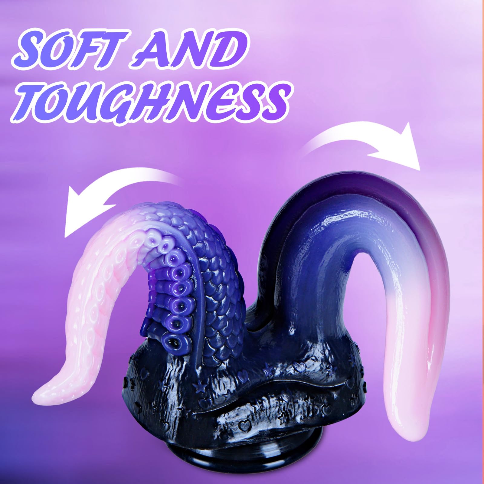 8" Silicone Double Ended Tentacle Tongue Dildo for Lesbian Women, 7" Monster Large Double Sided Ended Dildo with Suction Cup, 6" Dragon Dildos Anal Plug Fantasy Pink Purple Alien Sex Toy for Couples: Powder Blue L