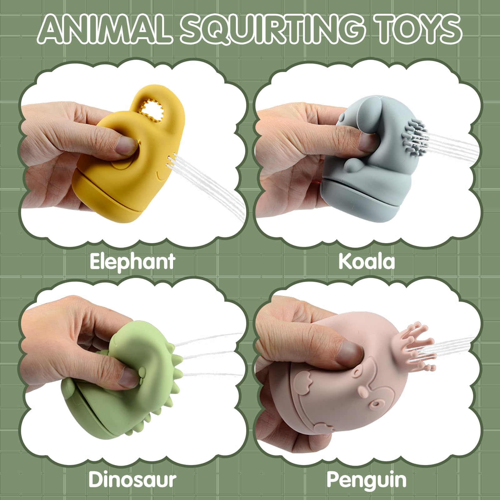 Giocattoli da Bagnetto per Bambini, Giochi Bagnetto Neonato in Silicone con Volante Giocattolo, Tazza Impilabili e Giocattoli Animali, Senza Bisfenolo A, Giocattolo a Acqua per Bagno Piscina Spiaggia