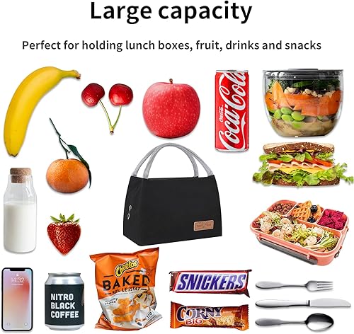 Miniatura 7 de LADDERU Bolsa de almuerzo para mujeres y hombres, bolsa de almuerzo aislada reutilizable para el trabajo, picnic, viajes, al aire libre
