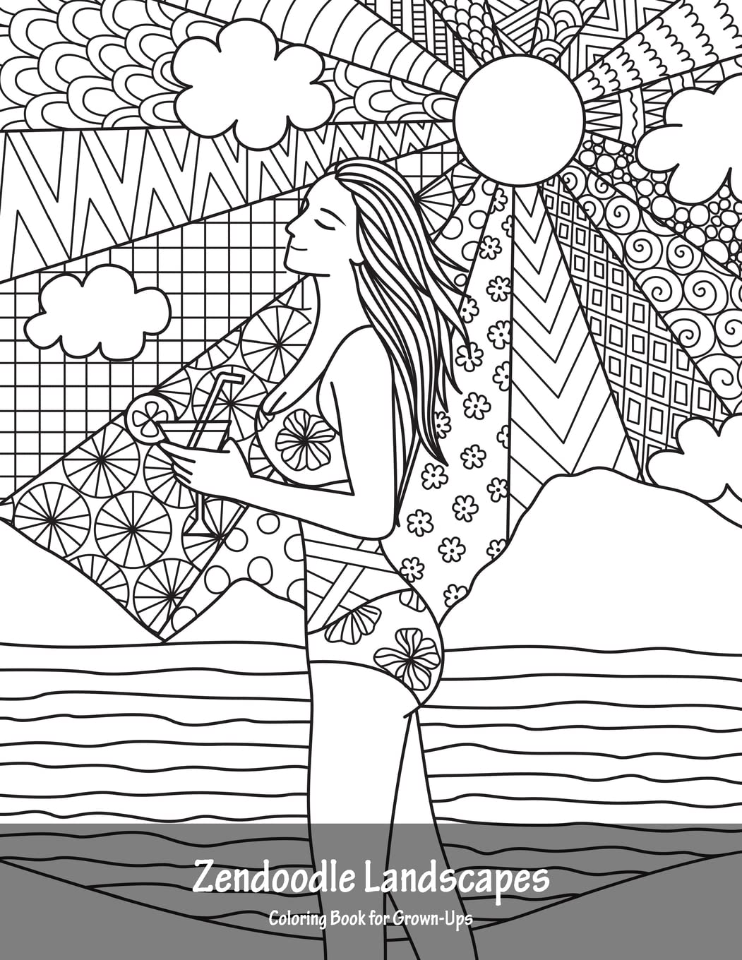 Zendoodle Landscapes Coloring Book for Grown-Ups 1: Volume 1
