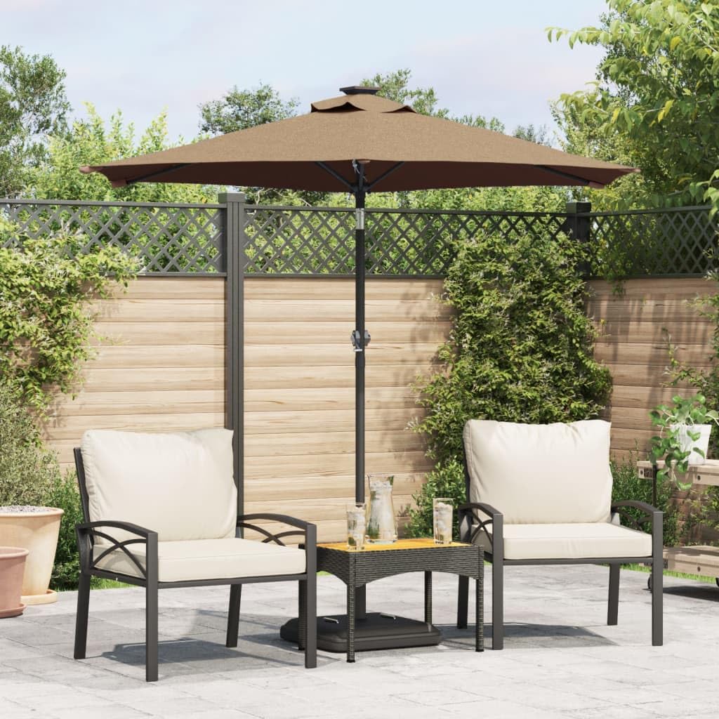 Homgoday Sombrilla de jardín con Poste de Acero Taupe 225x225x212 cm Sombrilla Terraza Exterior, Sombrilla Jardín Grande Orientable Jardín Parasol Balcón