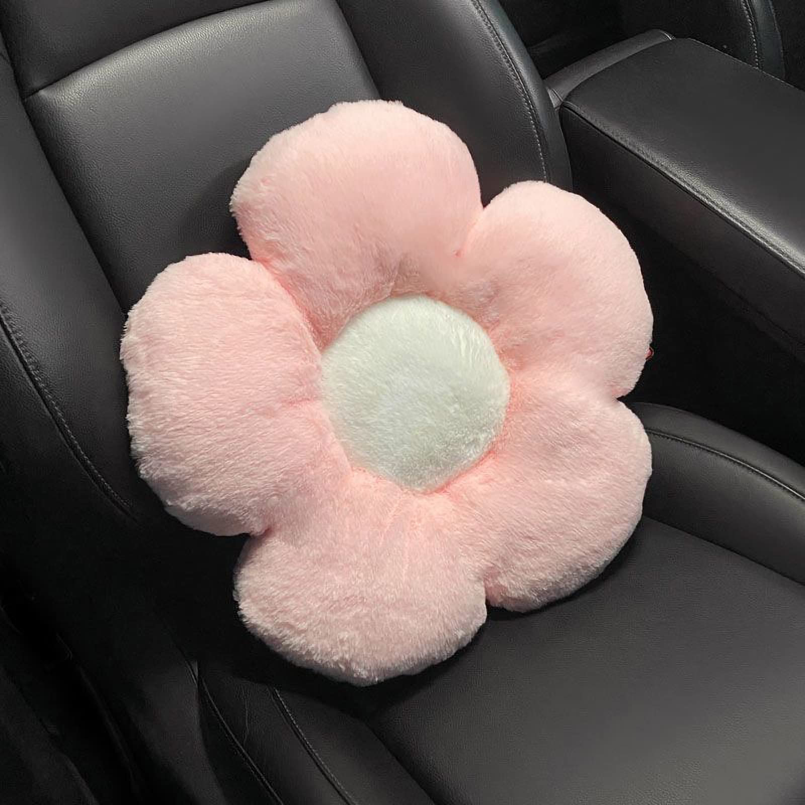 seemehappy Decorative Flower Car headrest Pillow Car Pillows Car Seat Neck Pads Cute Car Seat Neck Head Back Support Pillow for Driving-Pink White Waist Pillow 1 PCS