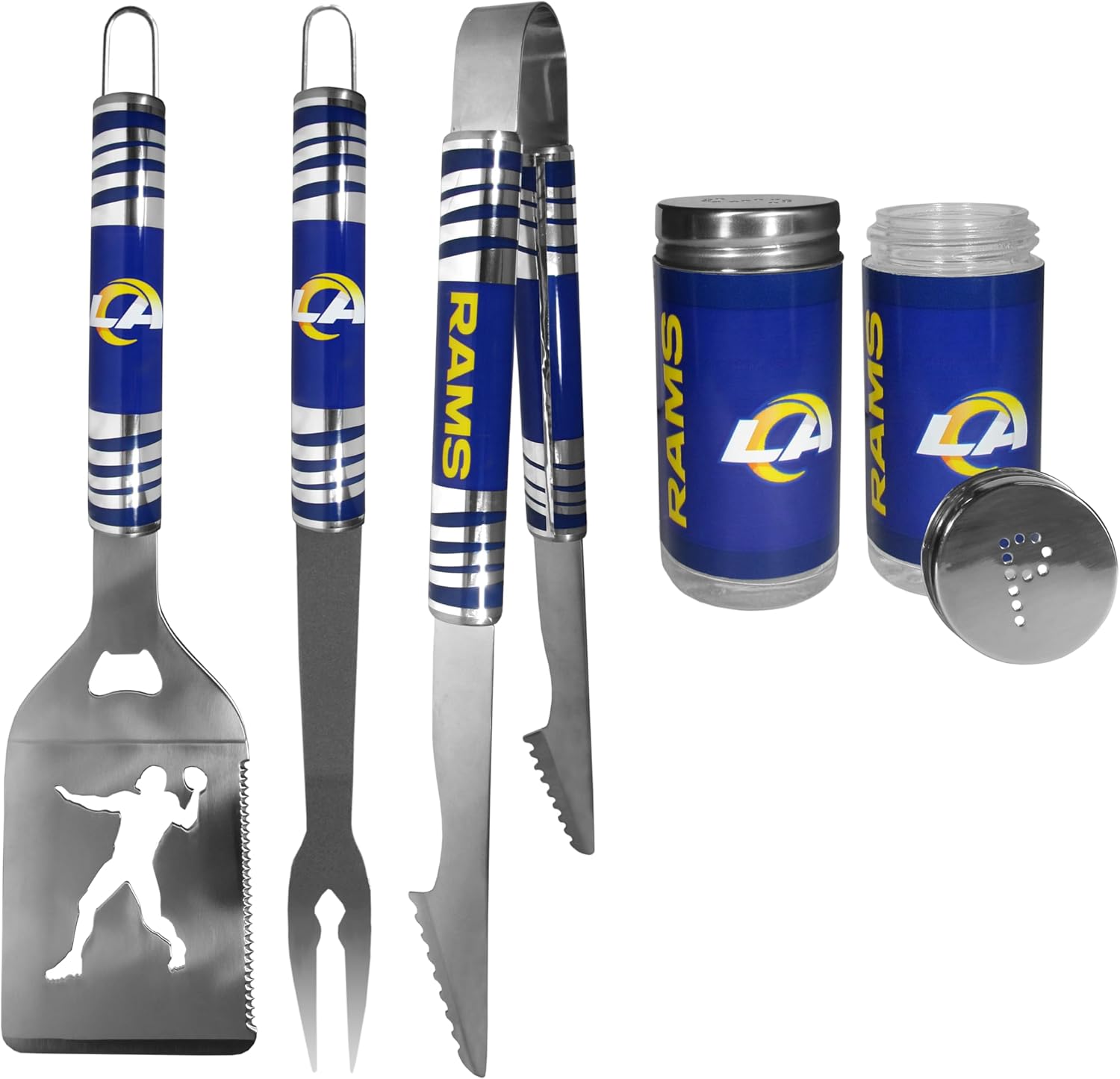 Siskiyou Sports NFL Los Angeles Rams 3pc Tailgate BBQ Tools w/Shakers, Team Colors, One Size
