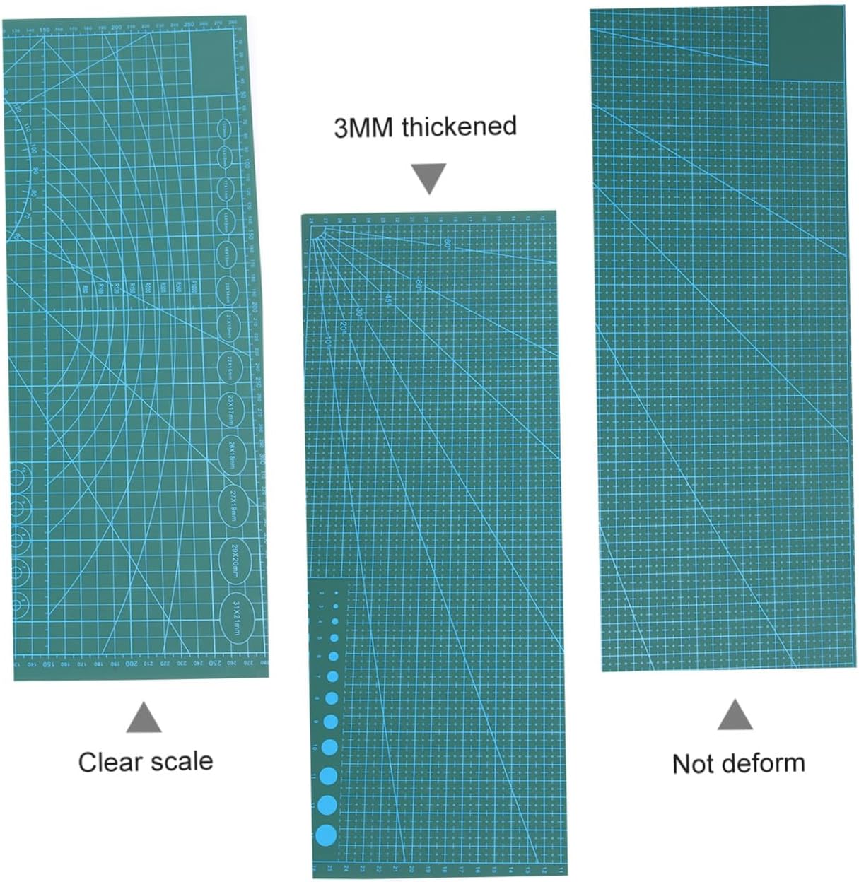 A3 Self-Healing Cutting Mat for Sewing and Crafting Non-Slip PVC Cutting Board in Green for Scrapbooking Quilting and Arts Projects