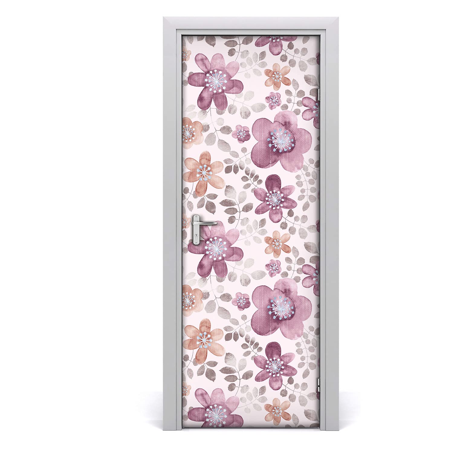 Papier peint sur la porte pour masquer les imperfections mural