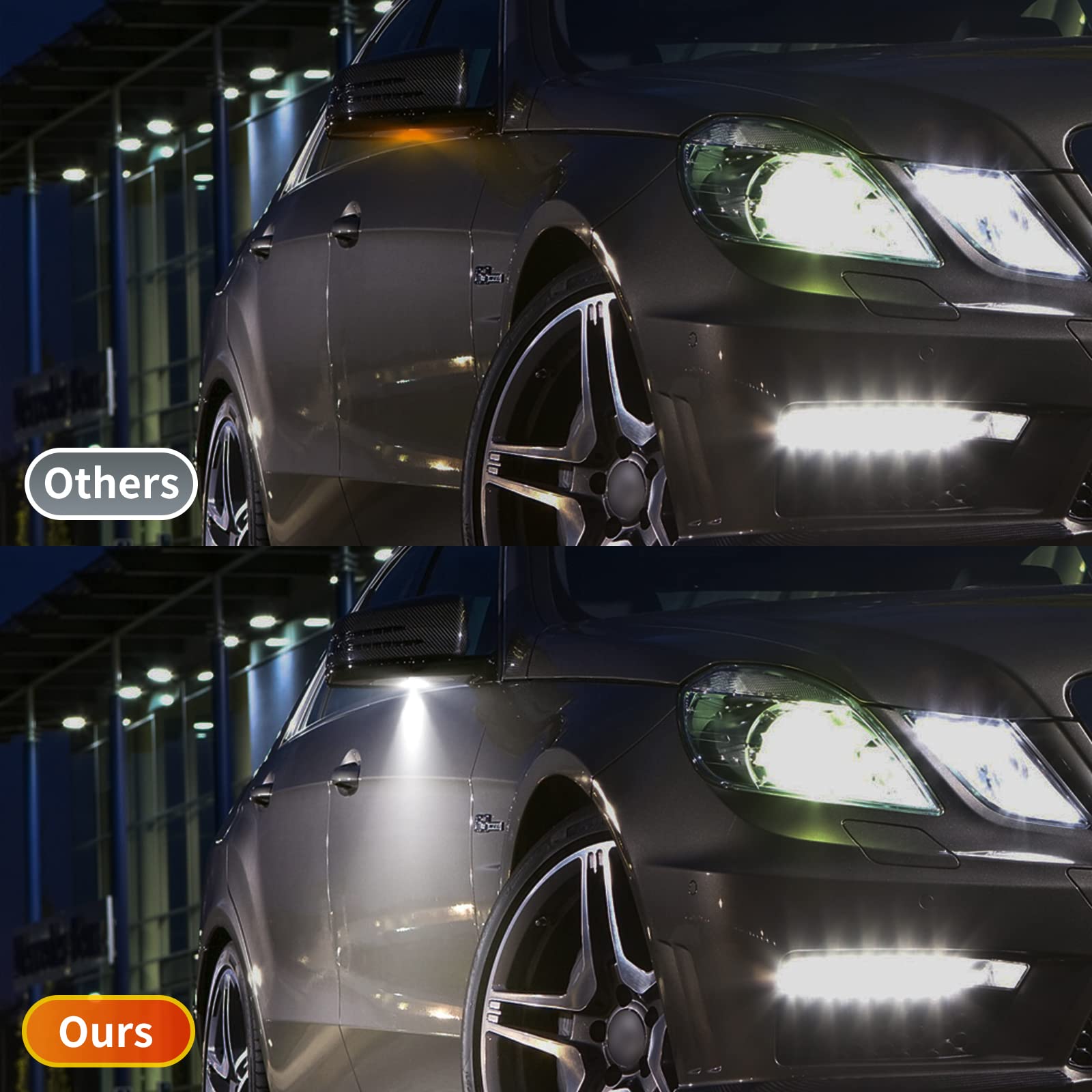 LED Światła lusterka bocznego, światło pod lusterkiem w samochodzie z tyłu kompatybilne z Mercedes Benz W176 W204 W212 W218 W117 W156 W209 W221 W246 W242 C216 C207