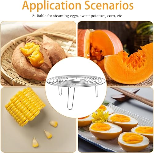 Miniatura 4 de Estante de vapor para ollas Estante redondo de enfriamiento de acero inoxidable - Estante de vapor para freidora de vapor, olla a presión 7.9