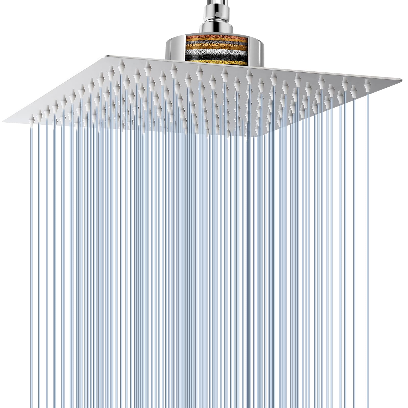 Sponsored Ad – Rain Shower Head with Filter, High Flow Large Rainfall Shower Heads Made of Stainless Steel, Waterfall Filtered Showerhead for Hard Water (10" Chrome)