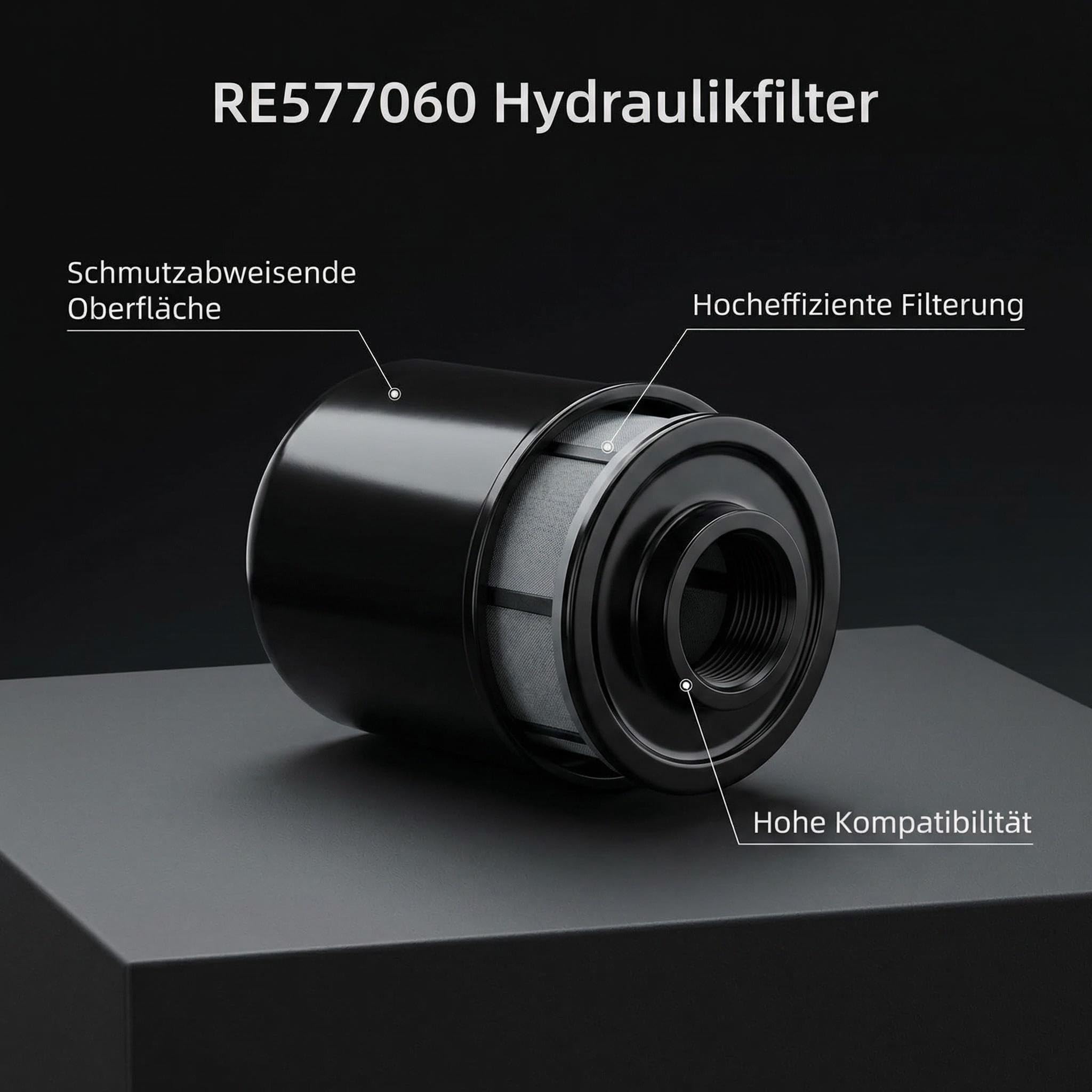 Filtro de aceite hidráulico RE577060 compatible con tractor John Deere 7200R 7215R 7230R 7260R 7280R 9360R 9410R 9460R 9510R 9560R 9640RT 9510RT 9560RT
