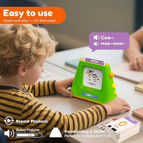 Miniatura 3 de Tarjetas didácticas parlantes para niños pequeños juguetes de aprendizaje autónomos y de doble velocidad con 448 palabras visuales, juguetes de