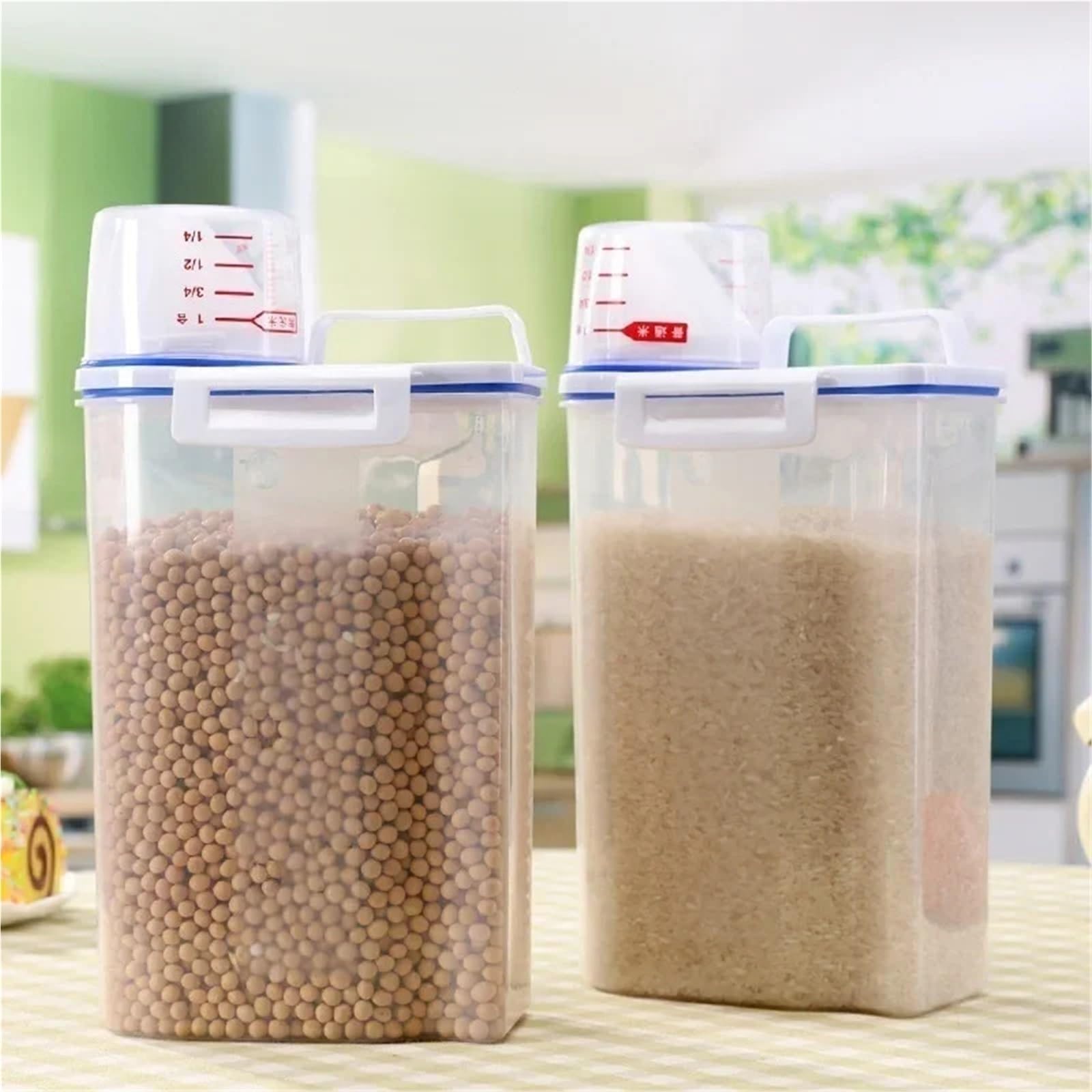 2 pezzi barattolo sigillato portatile di cereali vari scatola portaoggetti da cucina trasparente cibo secchiello for riso snack conservazione del tè Per Biscotti