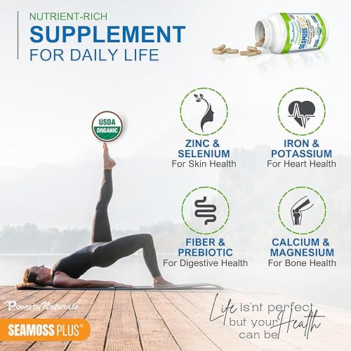 Miniatura 8 de Power By Naturals Suplementos orgánicos certificados de musgo marino Plus con musgo marino irlandés hecho a mano en el desierto chorro de vejiga y