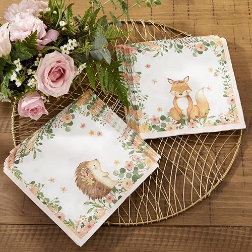Miniatura 7 de Kate Aspen Woodland - Servilletas de papel decorativas para baby shower, servilletas decorativas gruesas, para almuerzo, 2 capas, 30 unidades