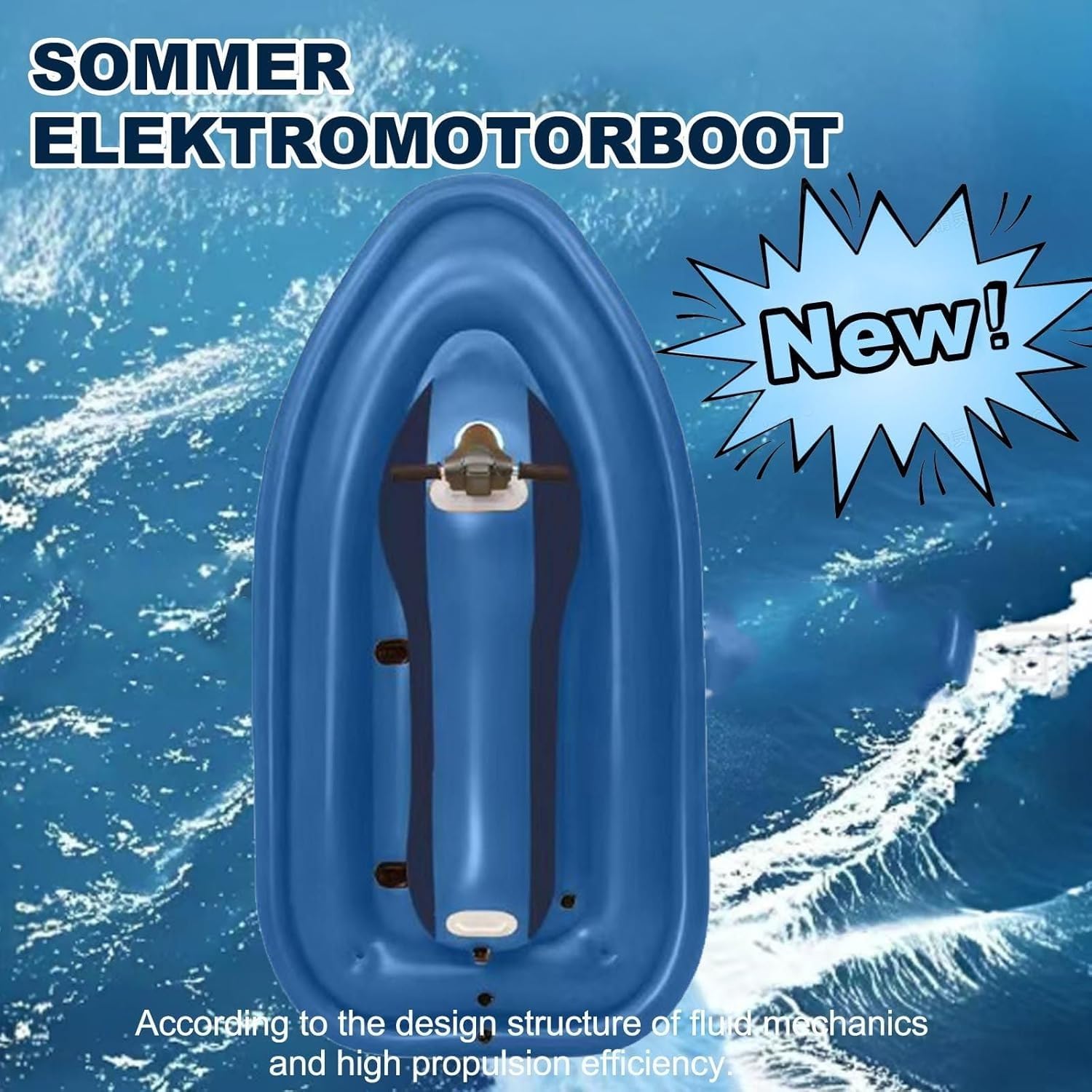 Bateau gonflable électrique avec moteur, batterie rechargeable, jet ski portable et moteur pour adultes et enfants, plongée, natation, kayak (batterie non amovible)