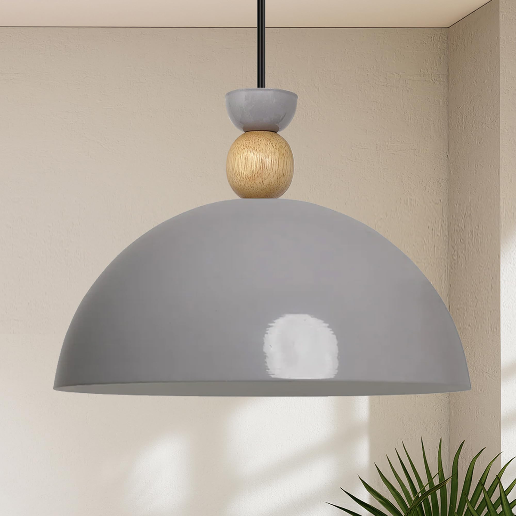 Bamyum Yimpi Pendant Light, Ø30 cm Gray Decorative Living Room Lamp, E27 Metal Kitchen Hanging Light for Bedroom, Dining Table, Living Room — image 1