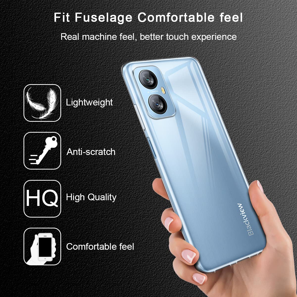 Custodia Per Blackview A52 Pro/Blackview A52 Pellicola Vetro Temperato Per Blackview A52 Pro/Blackview A52 Caso Protettiva Leggero Protector Morbido TPU Cover Silicone di gomma Case Vetro Protettiva