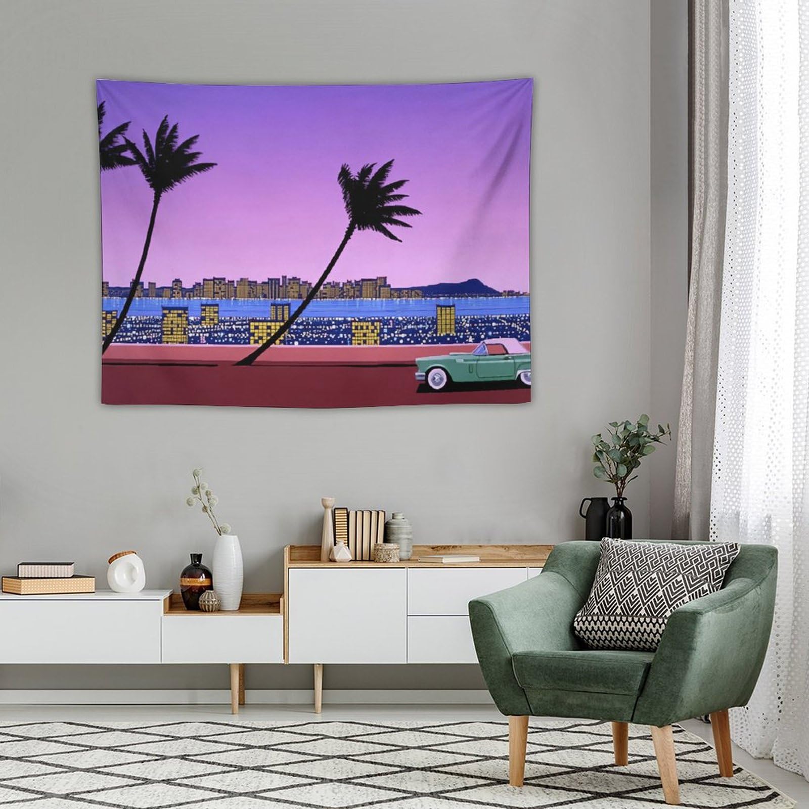 永井博　激レア！1980年代 企業販促物 タペストリー 永井博 激レア！1980年代 企業販促物 タペストリー 永井博 激