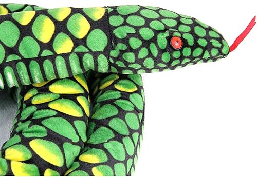 Miniatura 8 de a-cool 113" gigante de peluche de peluche de Boa Snake, color verde