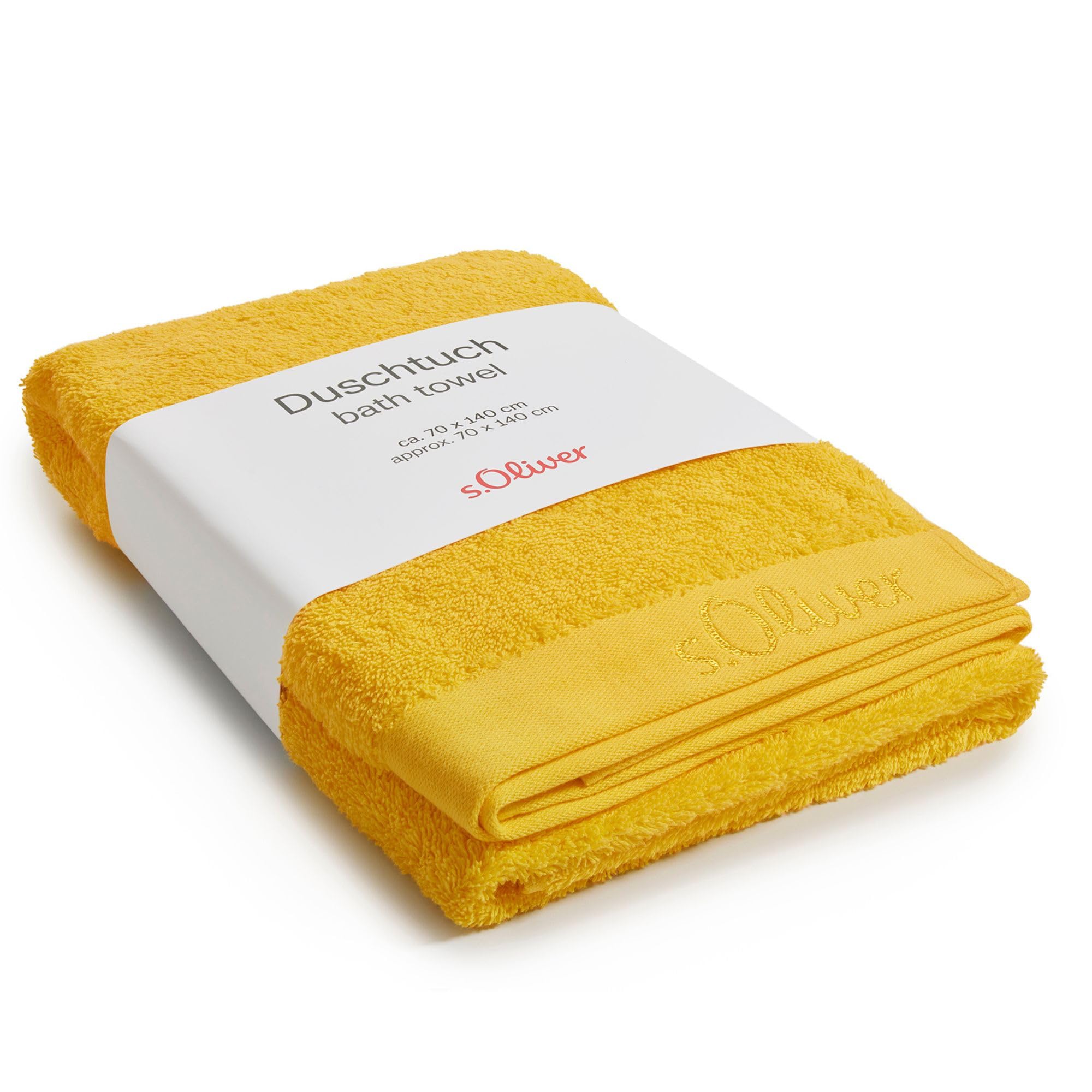 s.Oliver Bath Towel 70 x 140 cm - 100% Cotton, 600 g/m², Soft and Absorbent, Bath Towel Yellow
