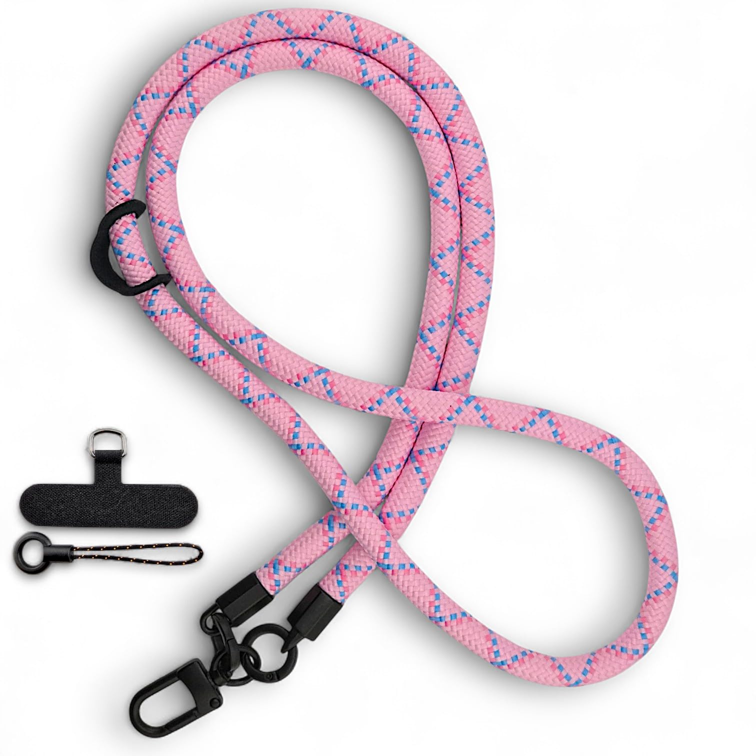 RATASK Shoulder Lanyard Strap for Mobile Phones, Camera, ID card Holder, Badge Holder,Body strap lanyard, over the shoulder strap lanyard, 10mm diameter, 45cm length (Pink)