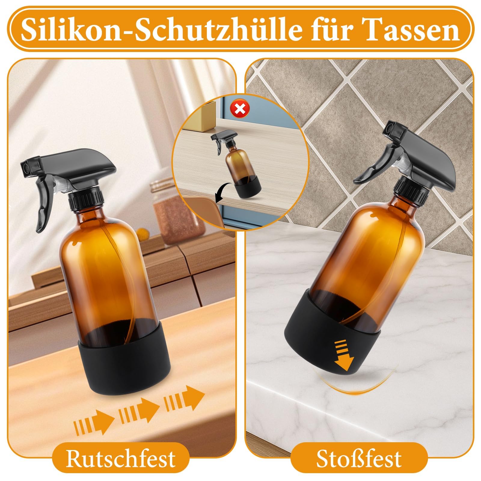 6 Stücke 500ml Sprühflasche Kunststoff Zerstäuber Sprühflaschen, Pflanzensprühflasche Drucksprühflasche für Pflanzen, Garten, Haarpflege, Nachfüllbare Leere Sprühflasche mit Justierbarer Düse