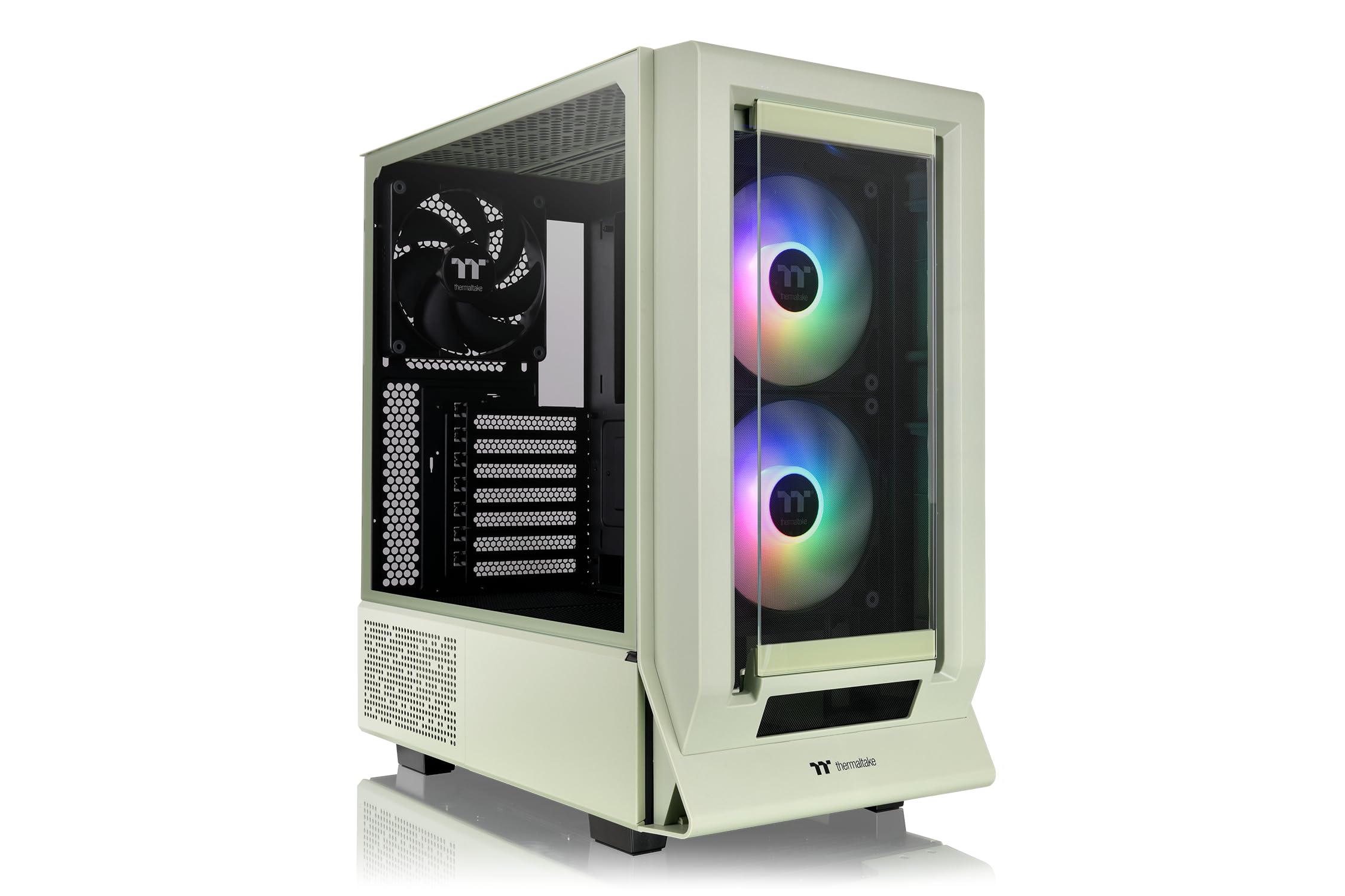Thermaltake Ceres 350 MX | ATX Midi-Tower | 2 Frontpanels (Tempered Glass/Mesh) | Hidden-Connector Support | 2X 140mm ARGB | USB-C | leiser Airflow (Matcha Green)