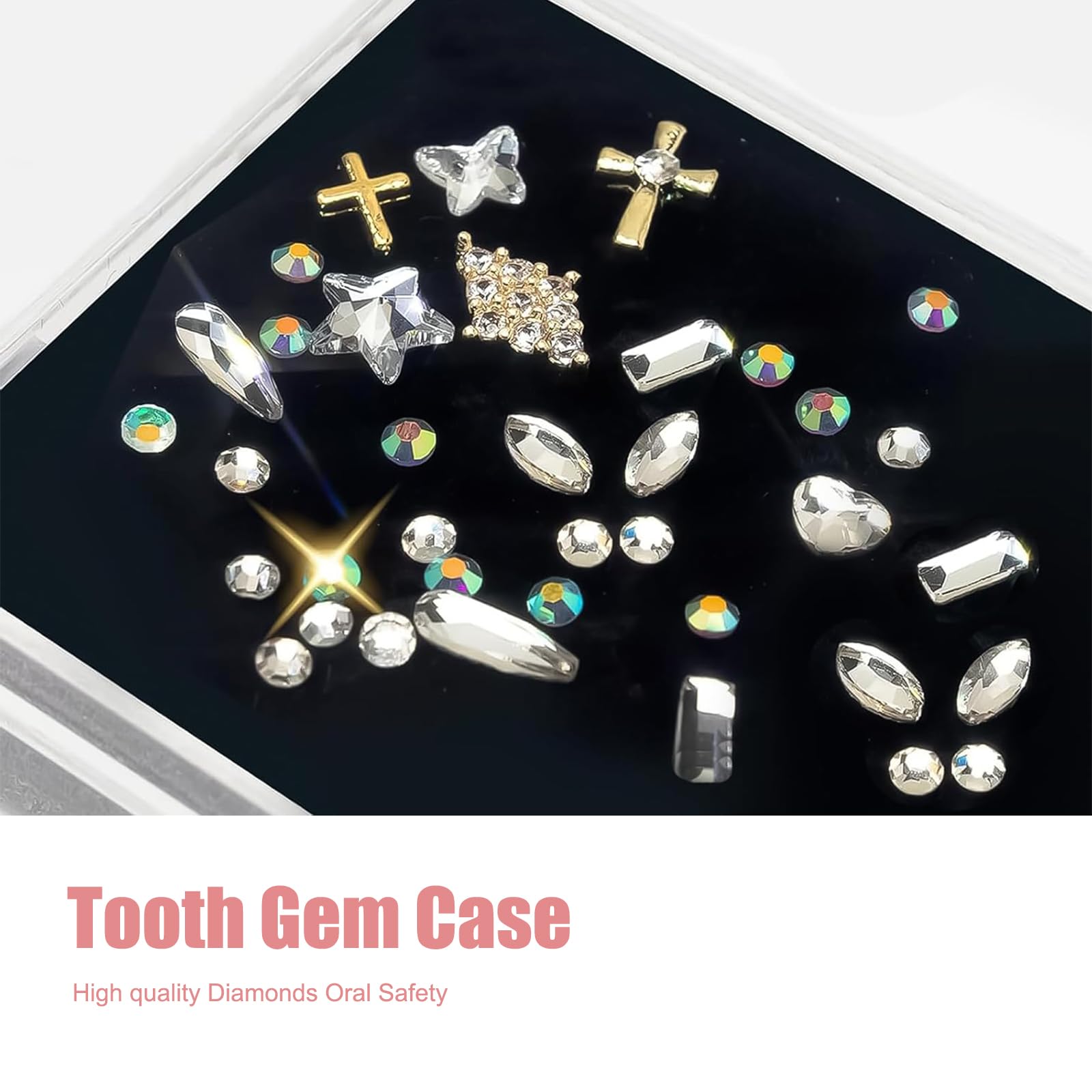 30 Stück Tooth Gem Kit Zahnstein Schmuck DIY Set - Edelstein Zahnschmuck Für Reflektierende Zahnverzierungs Dekoration
