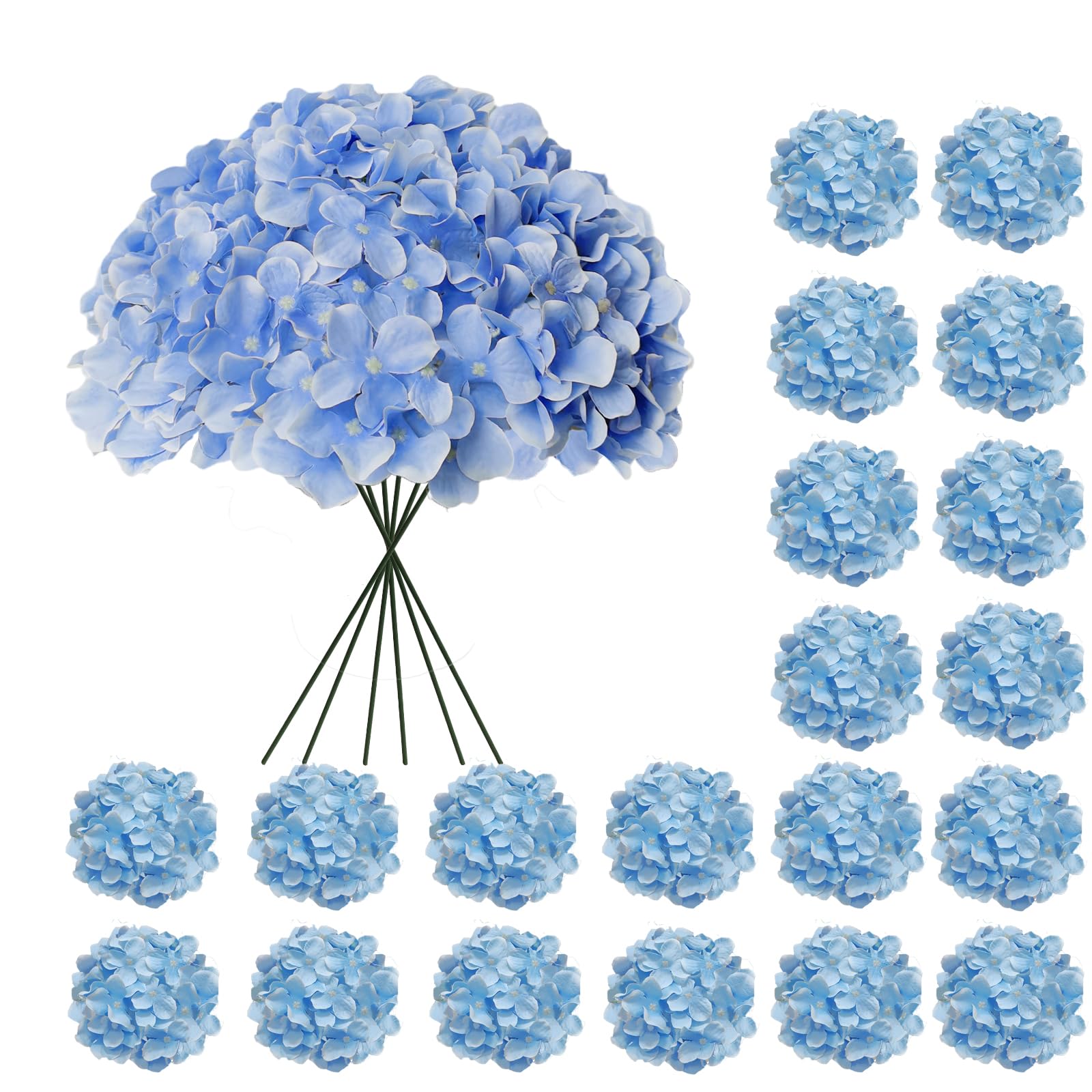 Amazon.de: Cherica 20 Stck blaue Hortensien, knstliche Hortensien, knstliche  Hortensien, knstliche Seiden-Hortensien mit Stielen, blaue Blumen fr  Dekoration, Hochzeitsdekoration